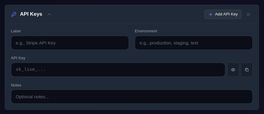 API keys